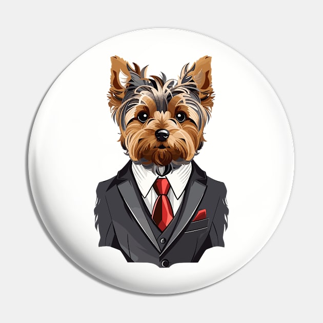 Yorkshire Terrier With Suit Pin by Graceful Designs