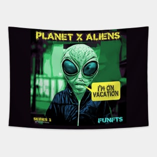 Cool 80's Retro Alien Sci Fi Vacation Tapestry