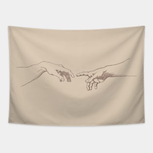 Dark Academia: Creation of Adam Sketch Tapestry