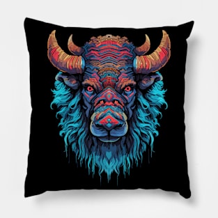 DMT Art Psychedelic Buffalo Pillow