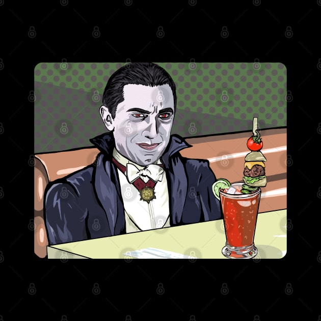 Dracula enjoying a bloody mary at Applebeez by FanboyMuseum