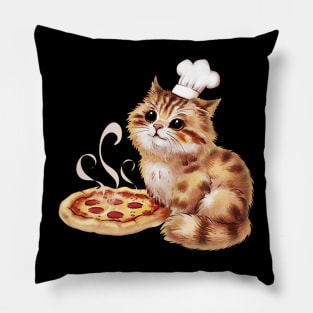 Cat with pizza Pillow