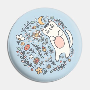 A Seriously Sleepy Kitty Cat Snoozing Under The Stars Pin