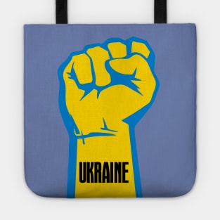 Peace for Ukraine! I Stand With Ukraine. Powerful Freedom, Fist in Ukraine's National Colors of Blue and Gold (Yellow) Tote