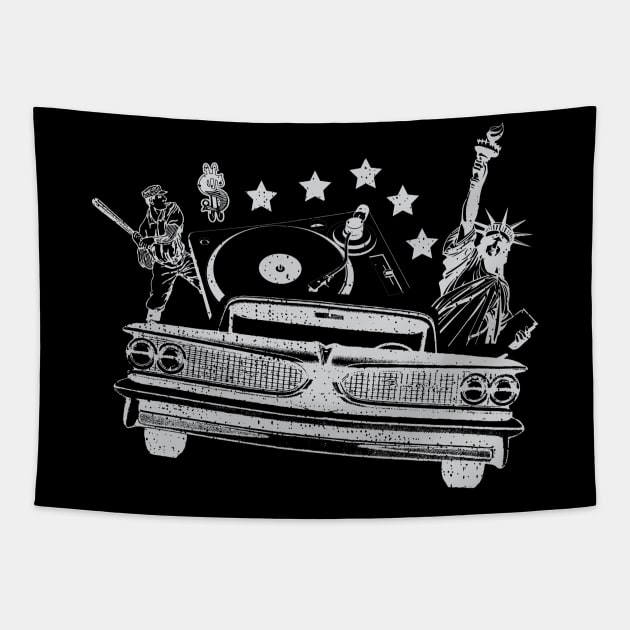 Funny American Theme Design Tapestry by jazzworldquest