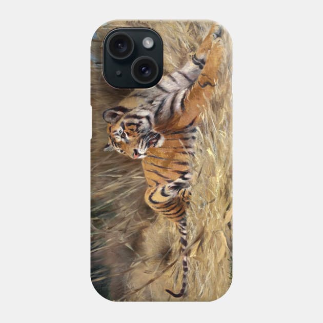 Tiger in the tall grass Phone Case by UndiscoveredWonders