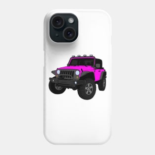 Pink Jeep Wrangler Illustration Phone Case