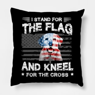 Labrador Dog Stand For The Flag Kneel For Fallen Pillow