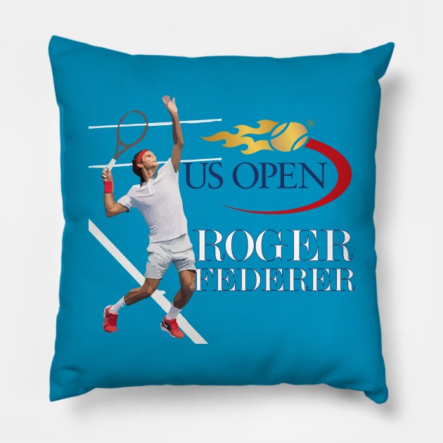 Roger Federer US Open Pillow by inkstyl