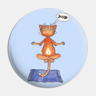 Yoga cat Pin