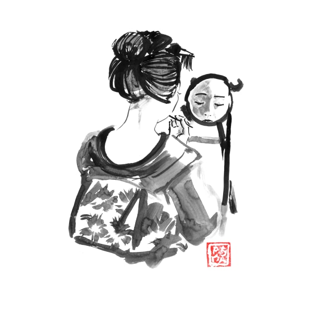 geisha in the mirror by pechane