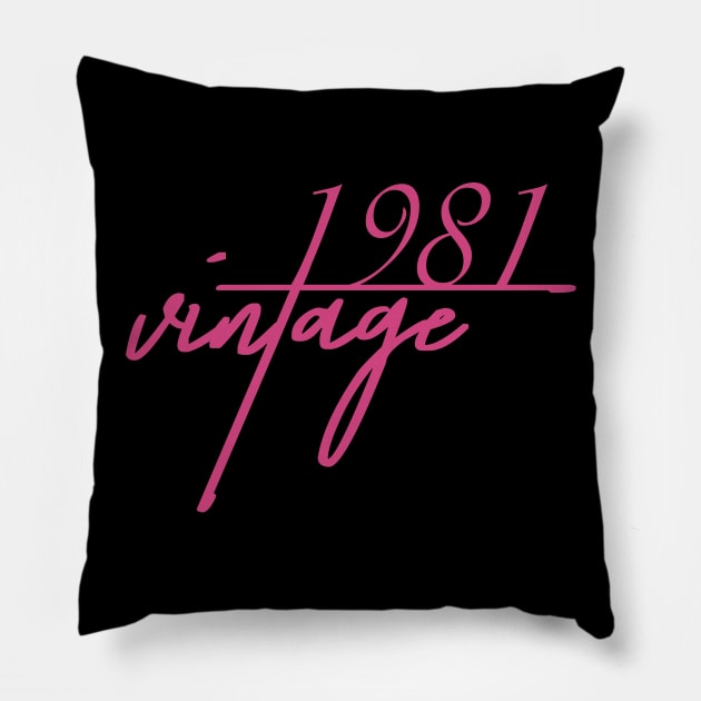 1981 Vintage. 39th Birthday Cool Gift Idea Pillow by FromHamburg