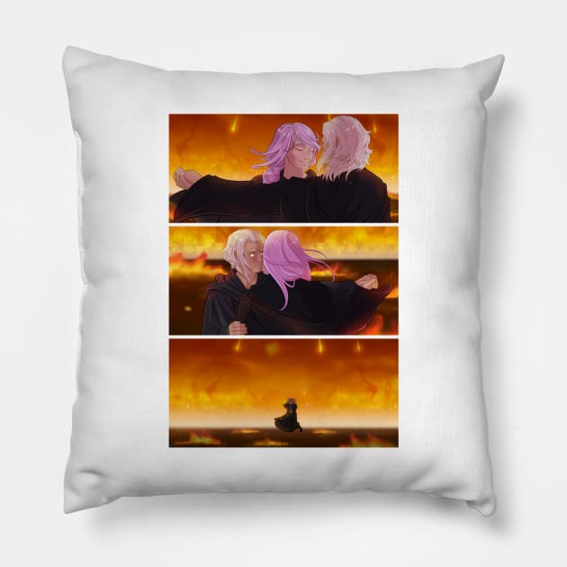 FFXIV Hythlodaeus and Emet-Selch "The Last Dance" Pillow by yalitreads