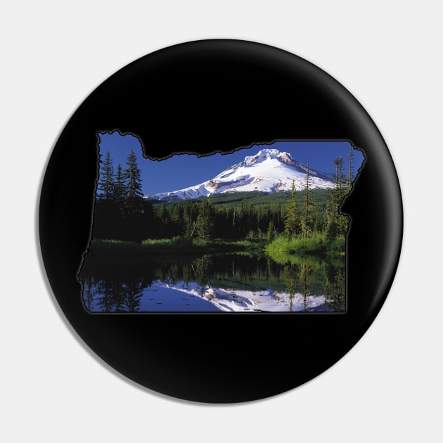 Oregon State Outline (Mount Hood) Pin by gorff