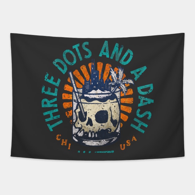 Three Dots and a Dash Tiki Bar Tapestry by dudepal