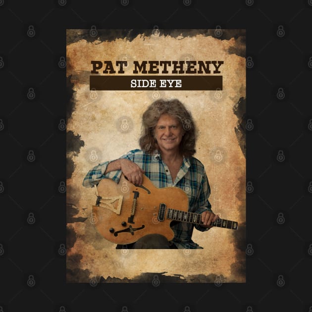 Vintage Old Paper 80s Style Pat Metheny // Side EYE by Madesu Art