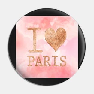 Paris France Graphic Design Pink Hearts French Love Gifts Pin