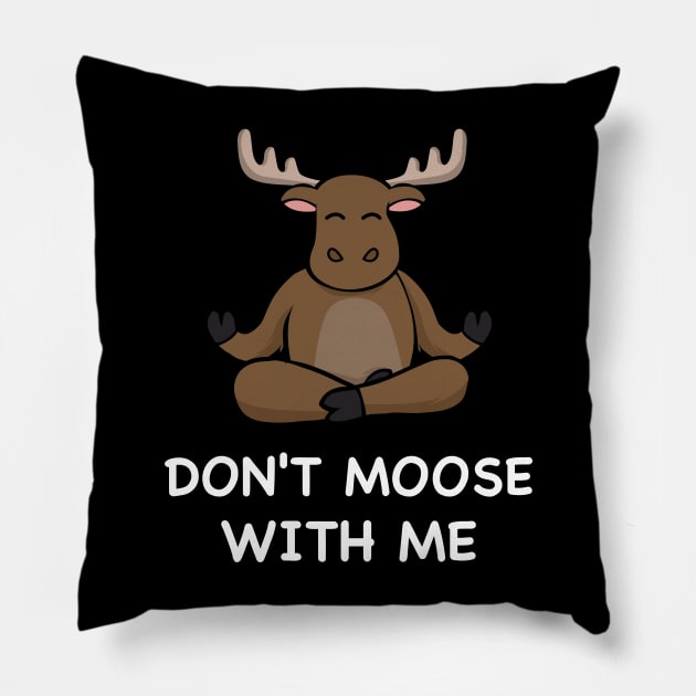 Don't Moose With Me Moose Outdoors Pillow by Imou designs