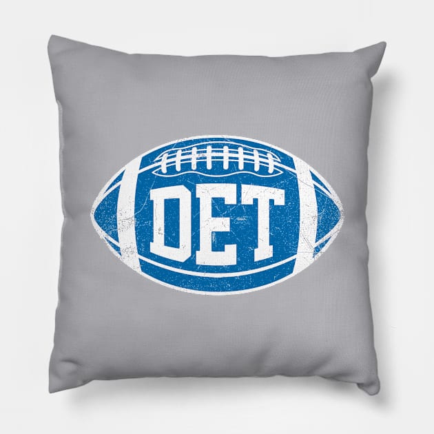 DET Retro Football - Silver Pillow by KFig21