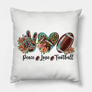 Peace Love Football floral Pillow