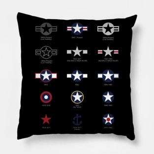 U.S. Military National Aircraft Roundels from 1916 to Present Pillow