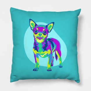 Brightly Colored Chihuahua Pillow