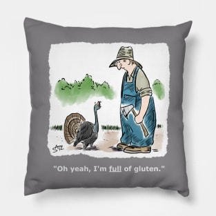 Funny Thanksgiving turkey cartoon Pillow