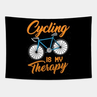 Cycling is my Therapy - Funny Biking Triathlon and Sports Gift Tapestry