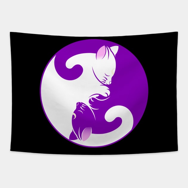 yin yang cats Tapestry by WordFandom