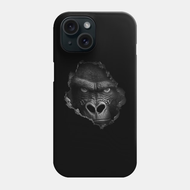 Gorilla Face Wall Animal Print Art Animal Lover Gorilla Phone Case by elmiragokoryan