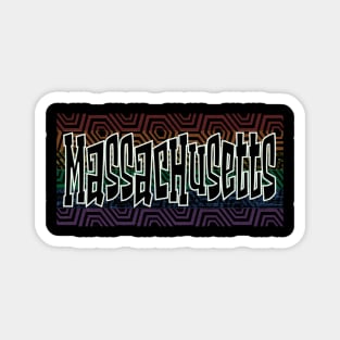 LGBTQ PATTERN USA MASSACHUSETTS Magnet