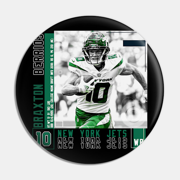 Braxton Berrios Football Edit Tapestries Jets Pin