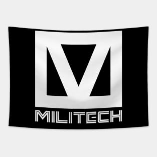 Cyberpunk Militech Logo - White Tapestry