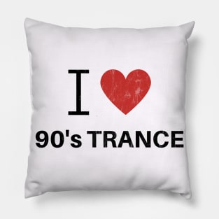 I Heart 90's Trance - White Pillow