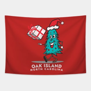 Oak Island, NC Vacationing Christmas Tree Tapestry