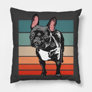 Vintage Black French Bulldog // Frenchie Dog Lover Pillow