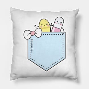 cute pills in pocket cartoon Pillow