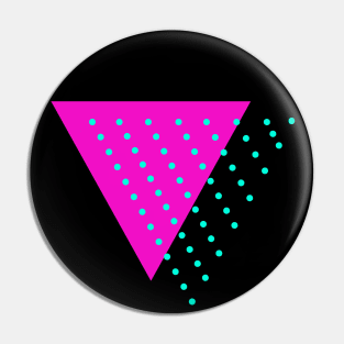 Pink Triangle (with Aqua  Dots) Pin