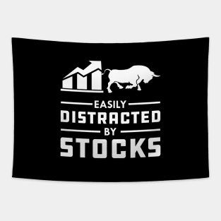 Stock Trader - Easily distracted by stocks Tapestry