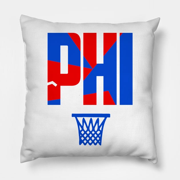 Philadelphia Retro Basketball Art Pillow by funandgames