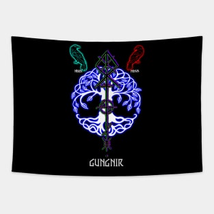 Odin Spear Black Colors Tapestry