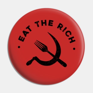 Eat the Rich Fork and Sickle Pin