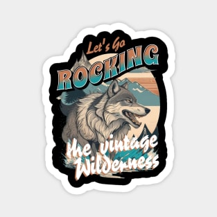 Embrace the Vintage Wilderness: Wolf Adventure Magnet