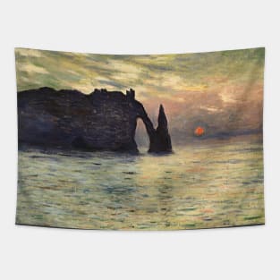 The Cliff, Etretat, Sunset by Claude Monet Tapestry