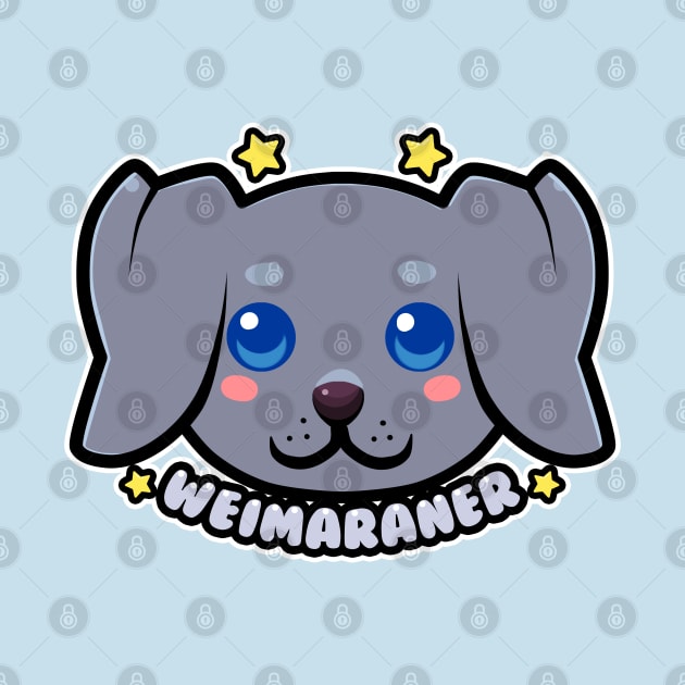 KAWAII Chibi Weimaraner Dog Face by TechraNova