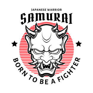 Samurai Oni Mask Illustration T-Shirt