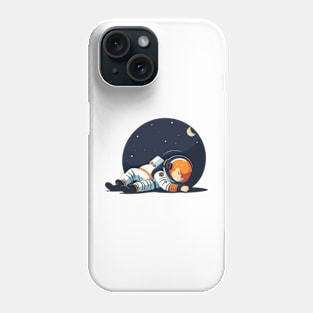 Astronaut sleeping in space Phone Case