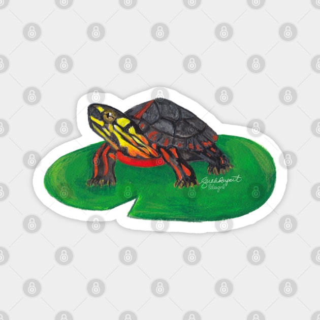 Painted Turtle Baby Magnet by Peleegirl