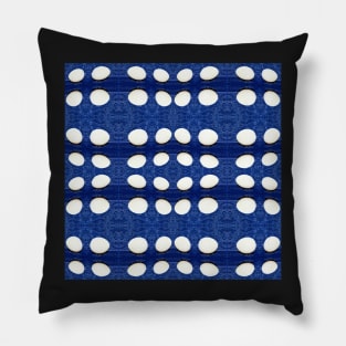 White pebbles on blue background Pillow