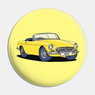 MGB Vintage Car in Gold Yellow Pin